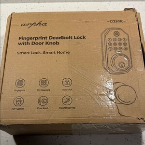 Fingerprint Deadbolt Lock with Door Knob - Brown